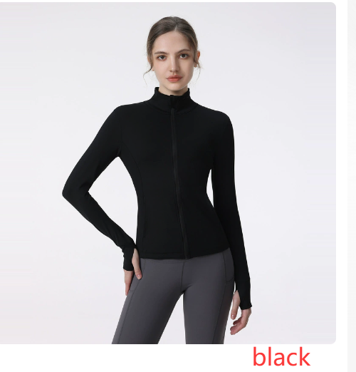 Chaqueta Deportiva con Cremallera y Mangas Largas para Mujeres, Ideal para Yoga y Correr