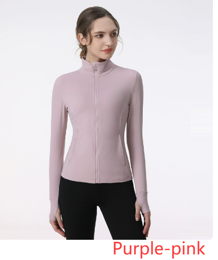 Chaqueta Deportiva con Cremallera y Mangas Largas para Mujeres, Ideal para Yoga y Correr