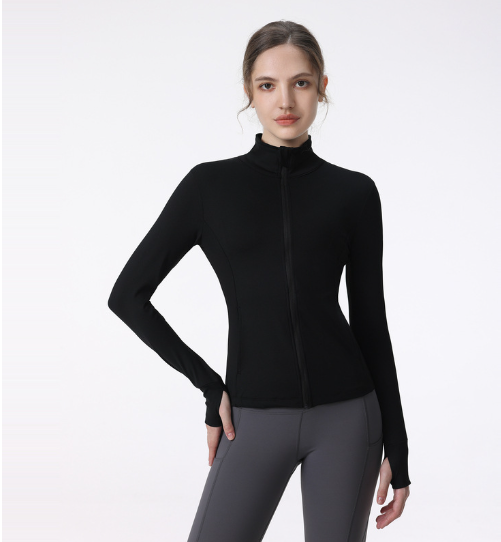 Chaqueta Deportiva con Cremallera y Mangas Largas para Mujeres, Ideal para Yoga y Correr